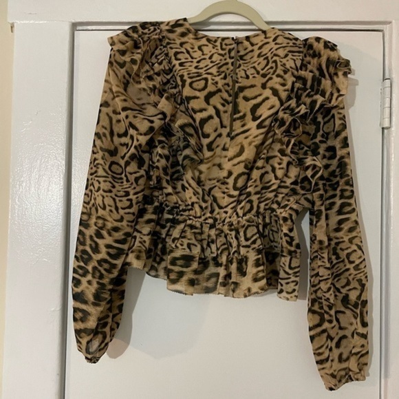 Express Leslie’s Ruffle Tiered Peplum Blouse Size X-Small - Picture 6 of 8